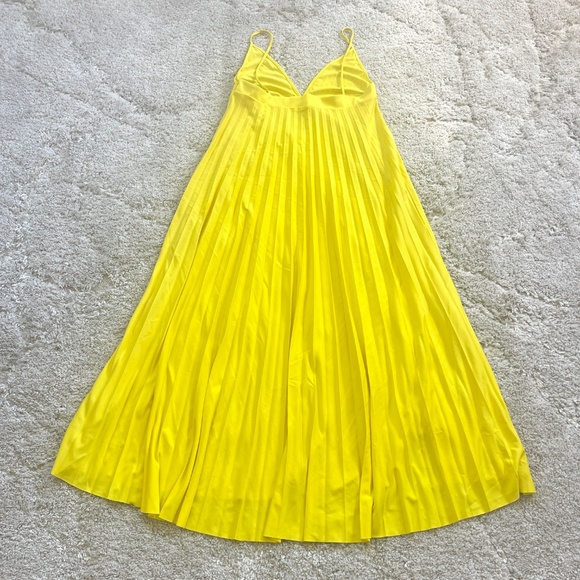 NEW Zara Yellow Pleated Camisole Dress Size Small - Picture 10 of 10